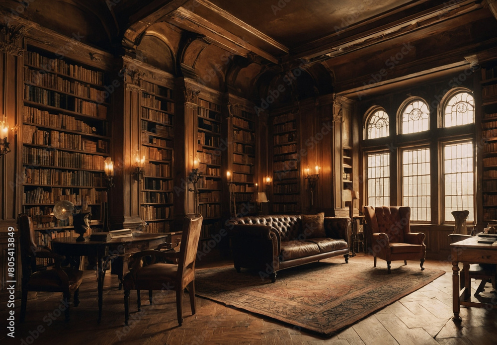 Naklejka premium くつろげる図書館