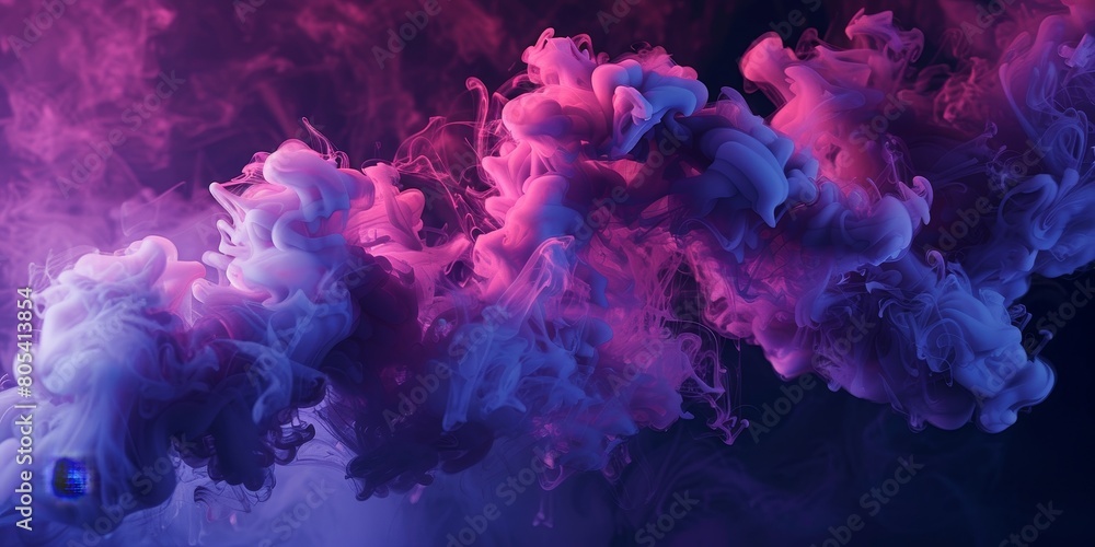Purple and Pink Smoke Floating in the Air