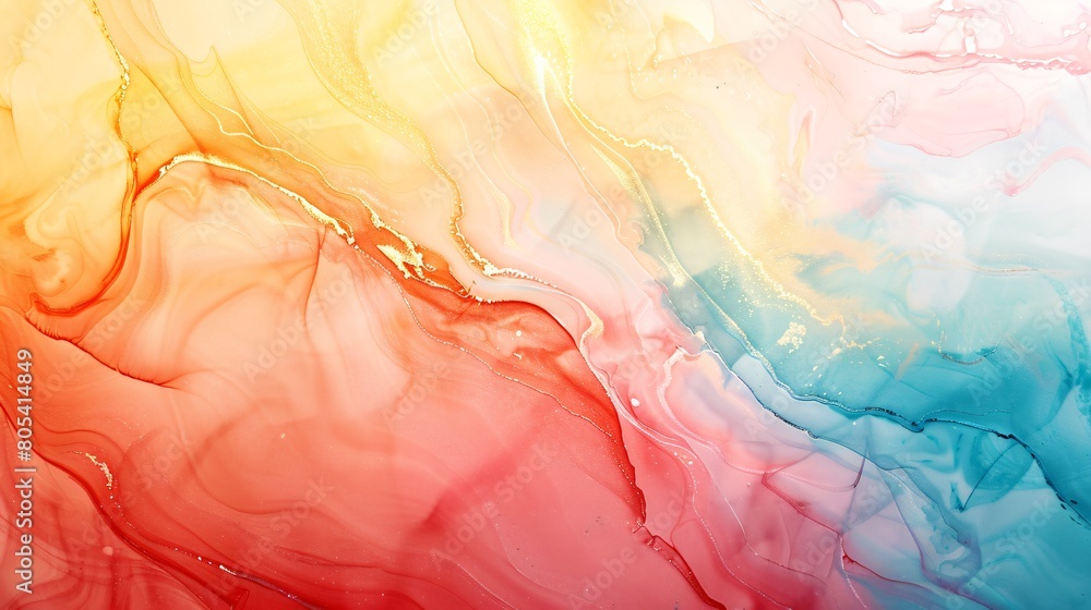 Detailed view of vibrant liquid colors blending together in an abstract pattern