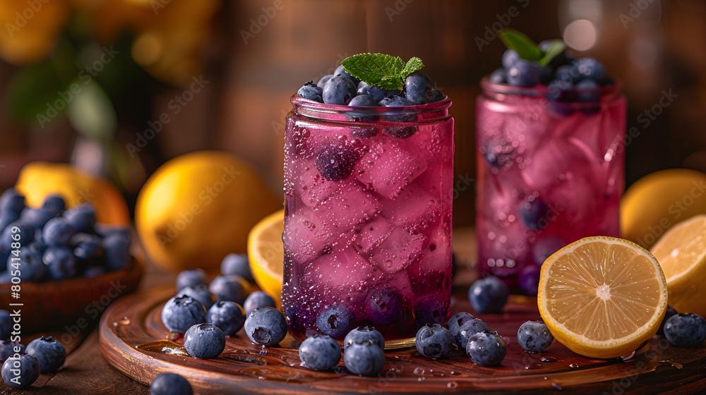  Refreshing Blueberry Iced Lemonade A Cool Summer,
Blueberry lemonade or cocktail on teal rustic
