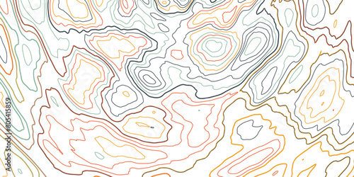 Abstract design with Seamless pattern with lines Topographic map. geographic mountain relief. Retro topographic map. Abstract earth relief map. Vector illustration.,