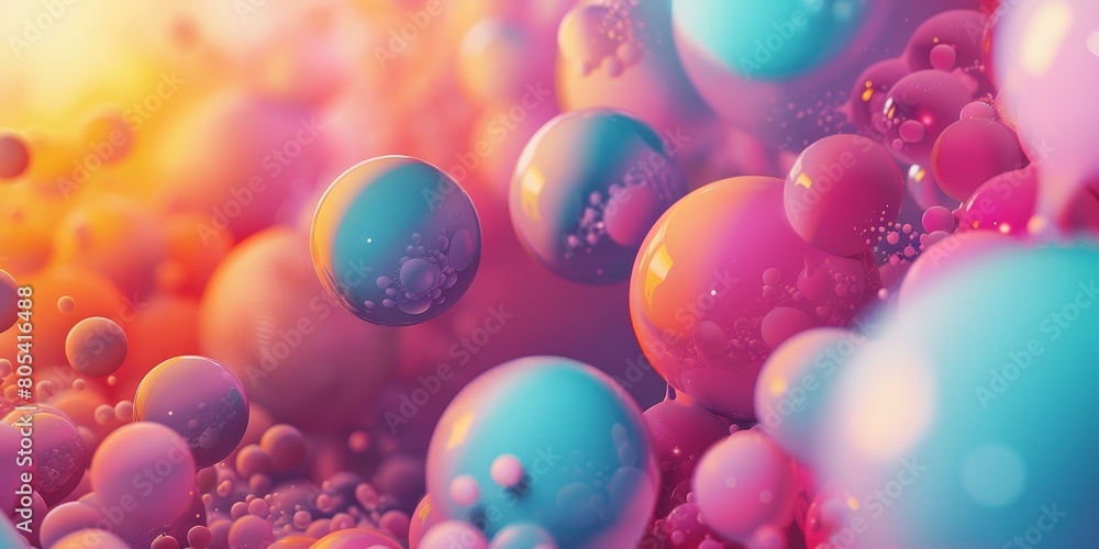 Colorful Bubbles Floating in the Air Colorful Bubbles Floating in the Air