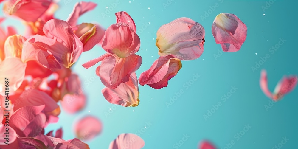 Pink Flowers Floating in the Air Pink Flowers Floating in the Air
