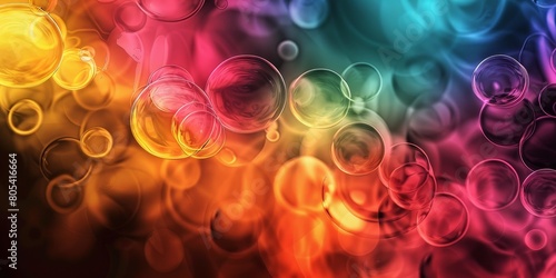 Rainbow Colored Background With Bubbles