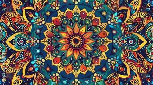 Vibrant mandala art blending symmetry and color