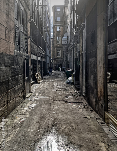 Back street alley in Glasgow city centre photo