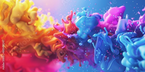 Colorful Paint Sprinkles on Blue Background