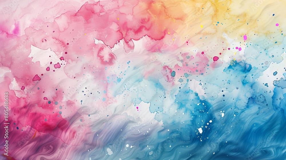 Abstract colorful watercolor background with splash