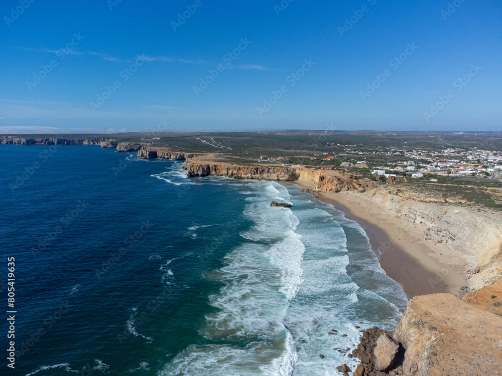 Aerial view of the Algarve coastline