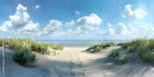  Oceanic Vistas Realistic Marine Paintings Of A Sand Dune Towards The Beach Desert with dunes Paradise Found
