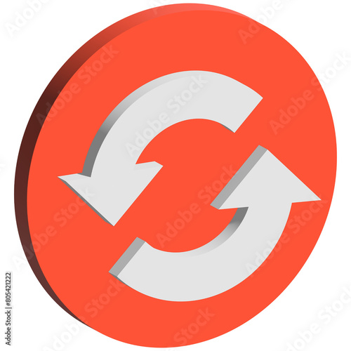 Free Download 3d arrows with PNG format, repeat arrow icon, roundabout symbol, curve arrows to point the goal, arrow icon for using technology devices - GFXLoad