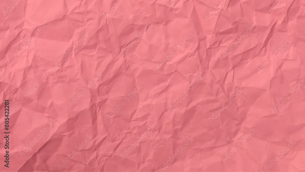 Pink crinkled paper texture background and Glued paper wrinkled effect