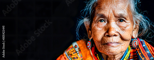 Aymara Elderly Woman, an indigenous people native to South America who inhabit mainly the Andean plateau of Lake Titicaca	 photo
