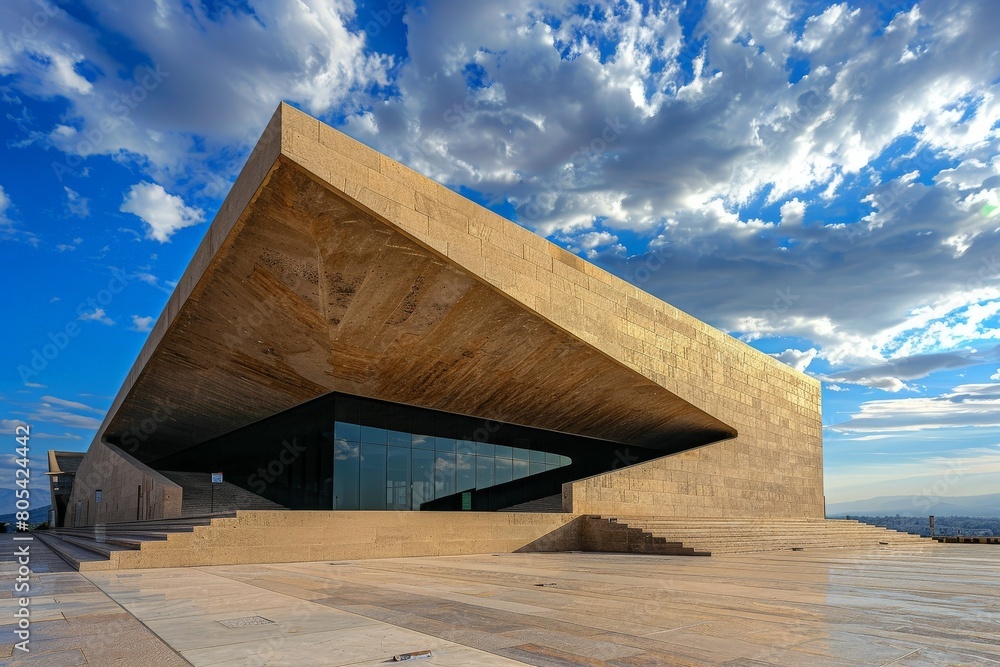 Heraklion cultural center - building with sky. Beautiful simple AI generated image in 4K, unique. Heraklion cultural center - building with sky. Beautiful simple AI generated image in 4K, unique.