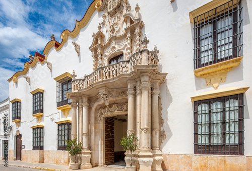 The Façade of the Palace of the Marquees of la Gomera in Osuna, Spain photo