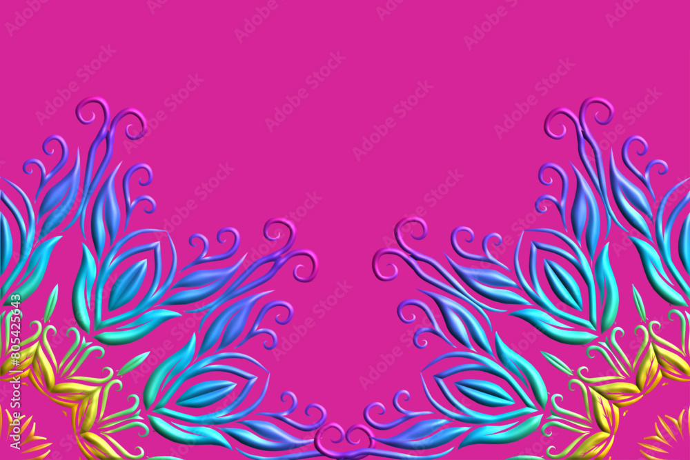 Flowers batik ethnic dayak line art pattern of indonesian for wedding invitation Flowers batik ethnic dayak line art pattern of indonesian for wedding invitation