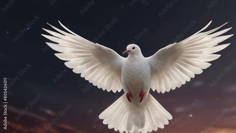 White Dove Soaring in the Sky with Wings Spread White Dove Soaring in the Sky with Wings Spread