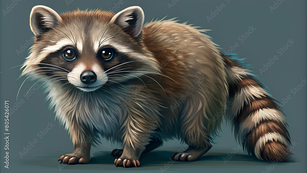 Obraz premium full body illustration of a raccoon