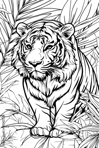 Coloring Book, Malbuchseite, Black and White Vector Graphic zum ausmalen