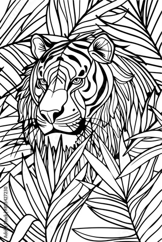 Coloring Book, Malbuchseite, Black and White Vector Graphic zum ausmalen