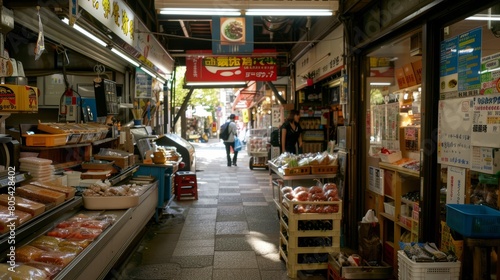 Tokyo, Ueno shopping district small food store area