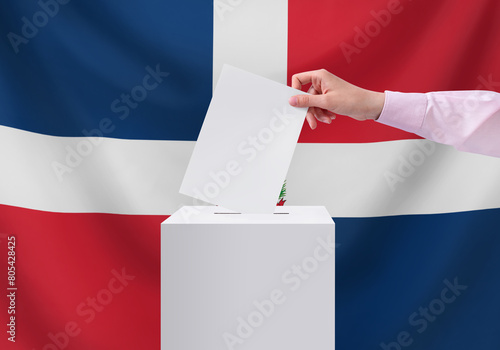 Elections, Dominican Republic. Ballot box. Election concept.