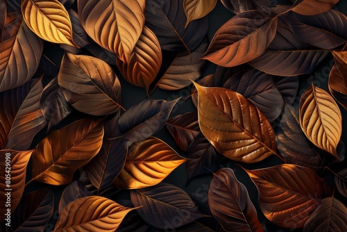 Close-Up Of  Dark green leaves. Beautiful simple AI generated image in 4K  unique.