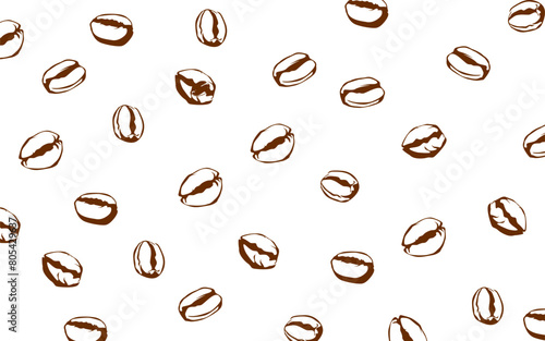 Coffee beans pattern background. coffee beans background. Coffee beans wallpaper. Coffee Beans Illustration for packaging. 