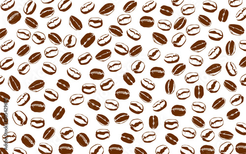 Coffee beans pattern background. coffee beans background. Coffee beans wallpaper. Coffee Beans Illustration for packaging. 