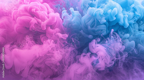 Vibrant puffs of smoke in magenta and cyan, creating a pop art effect that's both retro and modern.