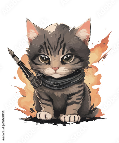 Cute cat illustration vector