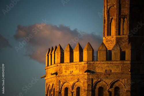 Torre del Oro (Tower of Gold, 13th century Moorish building), detail. Seville, Spain.