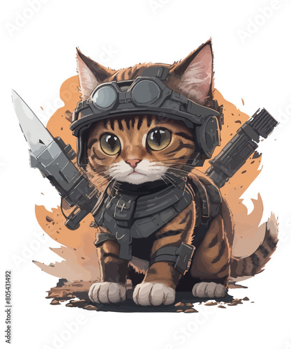 Cute cat illustration vector