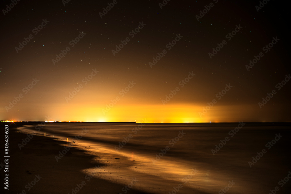 Light pollution in a moonless night, Punta del Moral, Ayamonte, Spain.