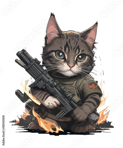 Cute cat illustration vector