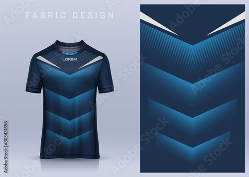 Fabric textile design for Sport t-shirt, Soccer jersey mockup for football club. uniform front view.	