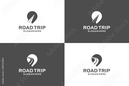 Roads Pin Travel location logo design inspiration