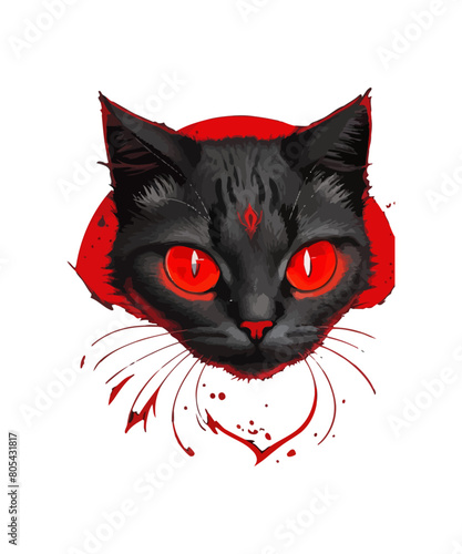 Cute cat illustration vector