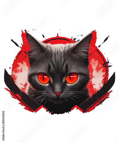 Cute cat illustration vector