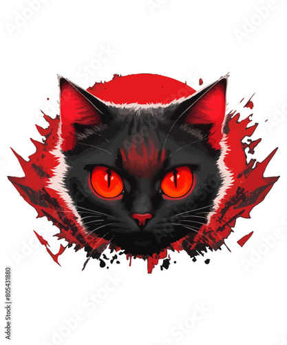 Cute cat illustration vector