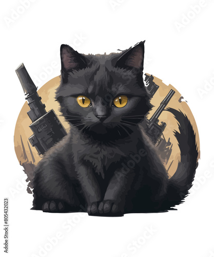 Cute cat illustration vector