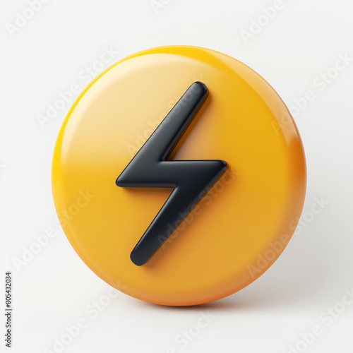 Yellow circle icon with black lightning bolt in the center.