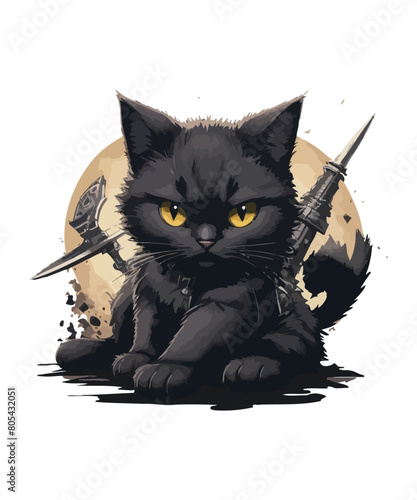Cute cat illustration vector
