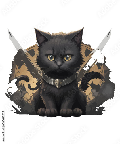 Cute cat illustration vector