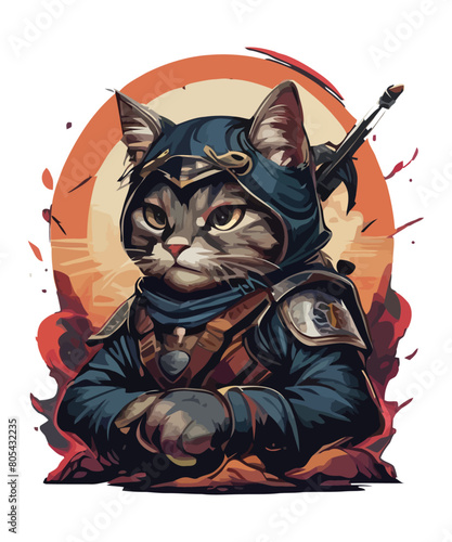 Cute cat illustration vector