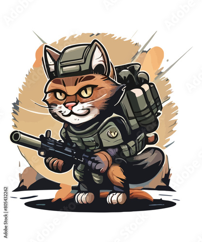 Cute cat illustration vector