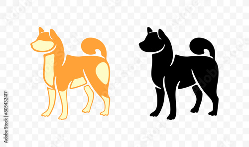 Cuadro en lienzo Dog akita inu breed, animal and pet, graphic design