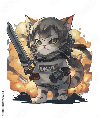 Cute cat illustration vector