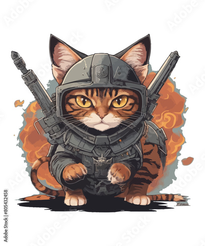 Cute cat illustration vector