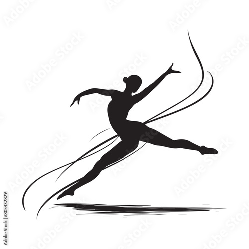 Artistic Gymnastic Silhouette Vector Images. 